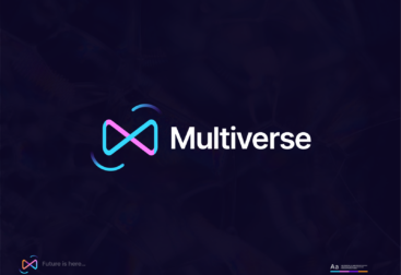 meta -crypto - futuristic - virtual reality logo - multiverse