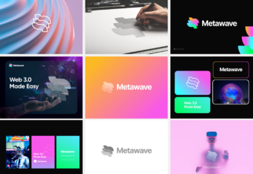 Futuristic Blockchain Tech Logo - Crypto Web3 DeFi - M for Meta