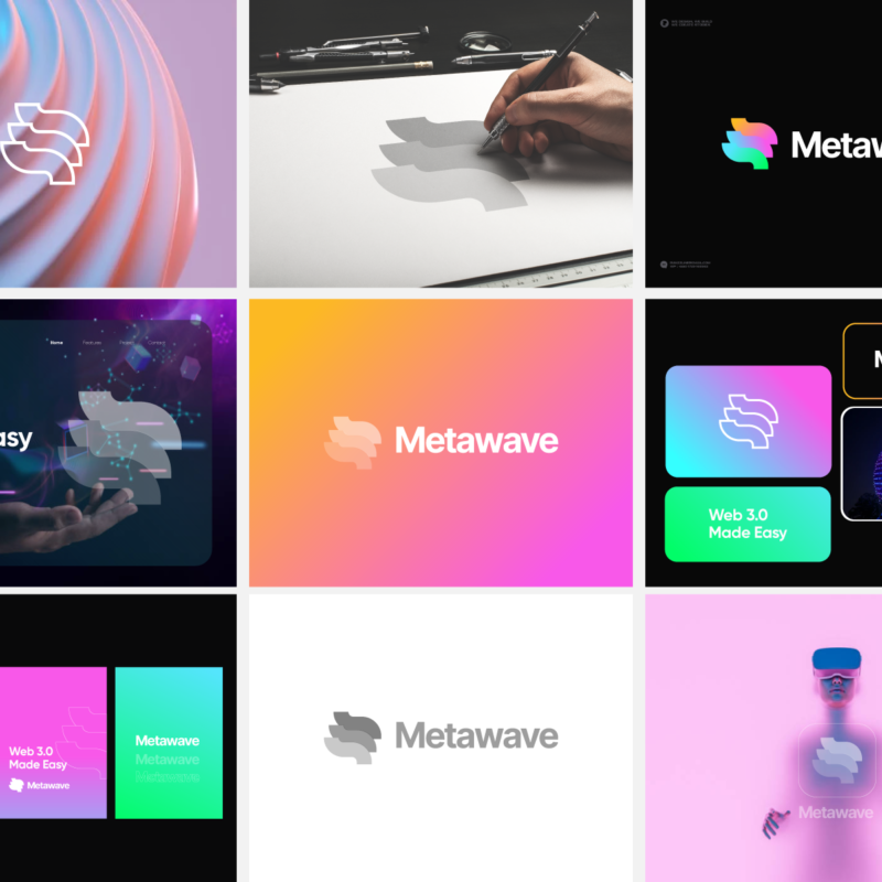 Futuristic Blockchain Tech Logo - Crypto Web3 DeFi - M for Meta