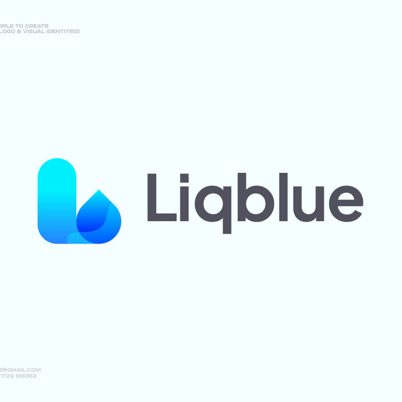 Logo, 3D, Modern, Purified Water, Liquid, Waves, Drop, L logo