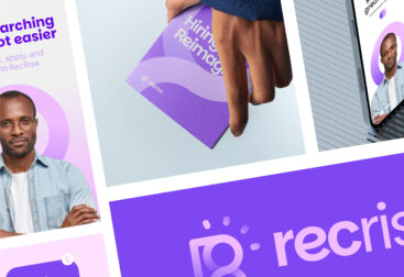 Recrise logo mockup for SaaS hiring platform